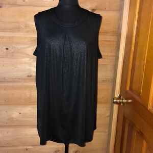 Woman Within black metallic shimmering short dress / long shirt size 0X witchy